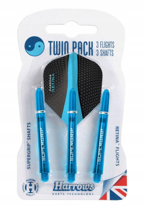 Zestaw shafty i piórka Harrows Twin Pack Aqua Blue