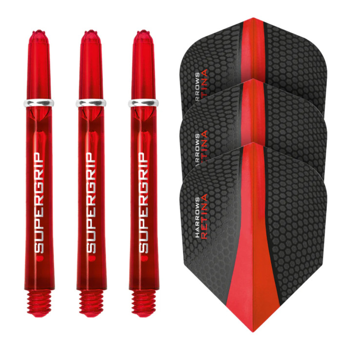 Zestaw shafty i piórka Harrows Twin Pack Red