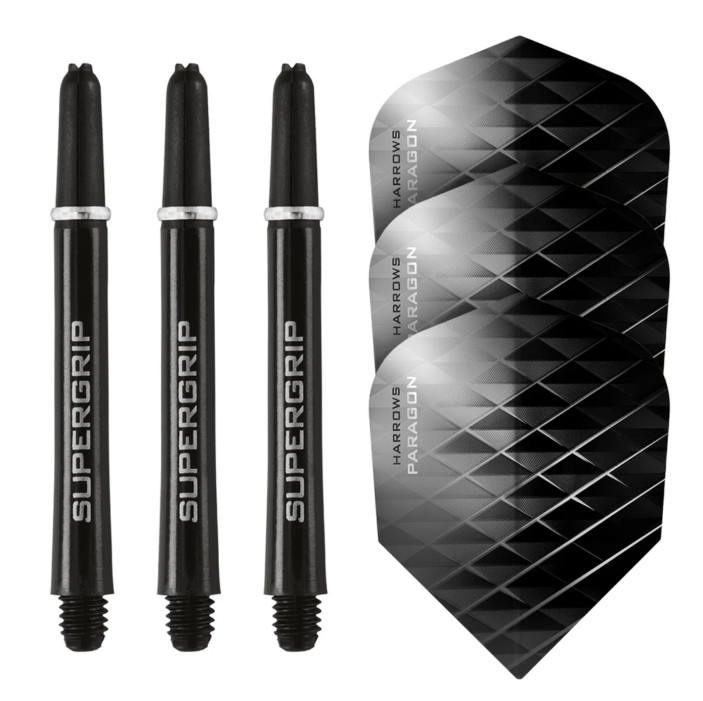 Zestaw shafty i piórka Harrows Twin Pack Black/Silver