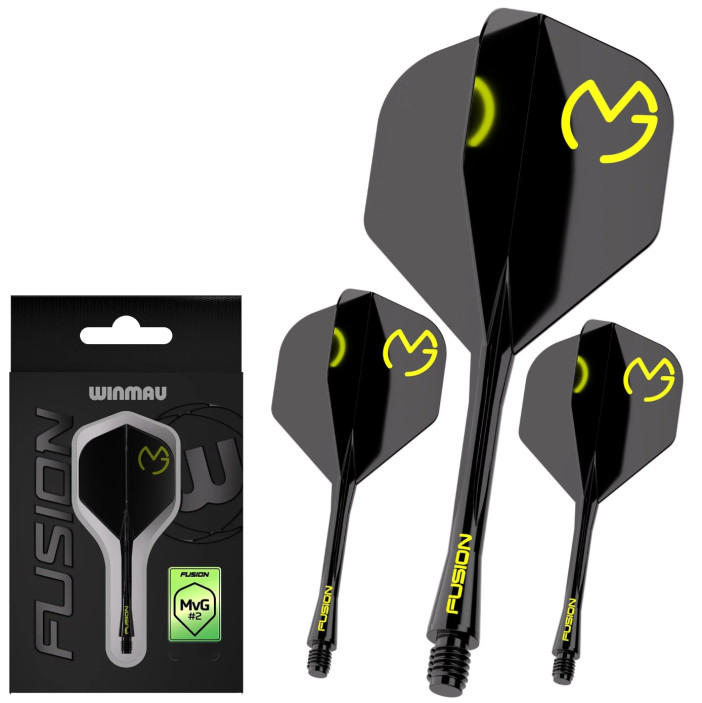 Winmau Fusion Shaft z Piórkiem Czarny Michael Van Gerwen Medium No2