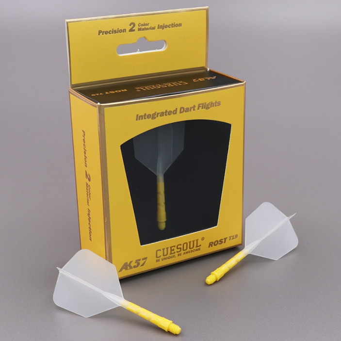 Shaft z piórkiem Cuesoul Rost T19 Big Wing Przezroczysty/Żółty Medium