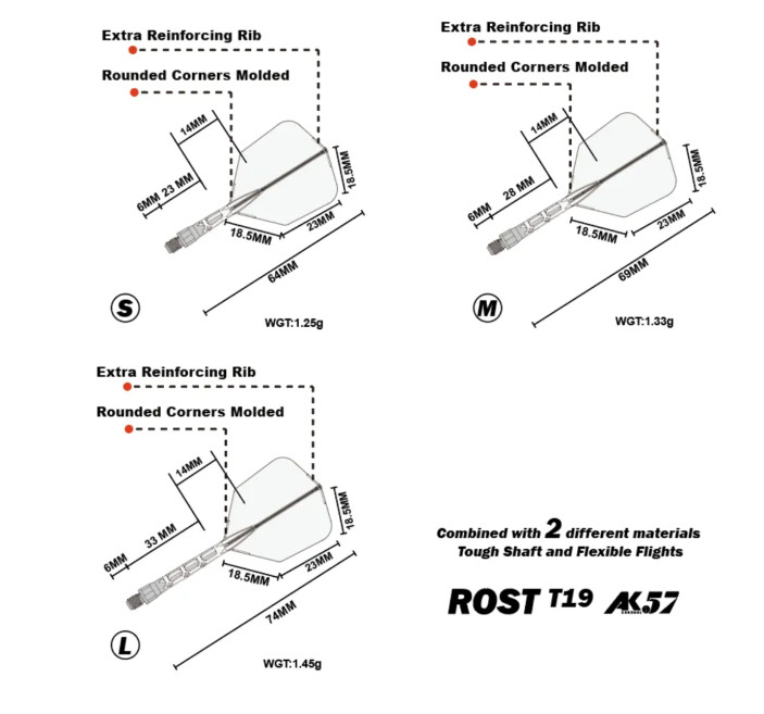 System Cuesoul Rost T19 Big Wing Różowy/przezroczysty Long