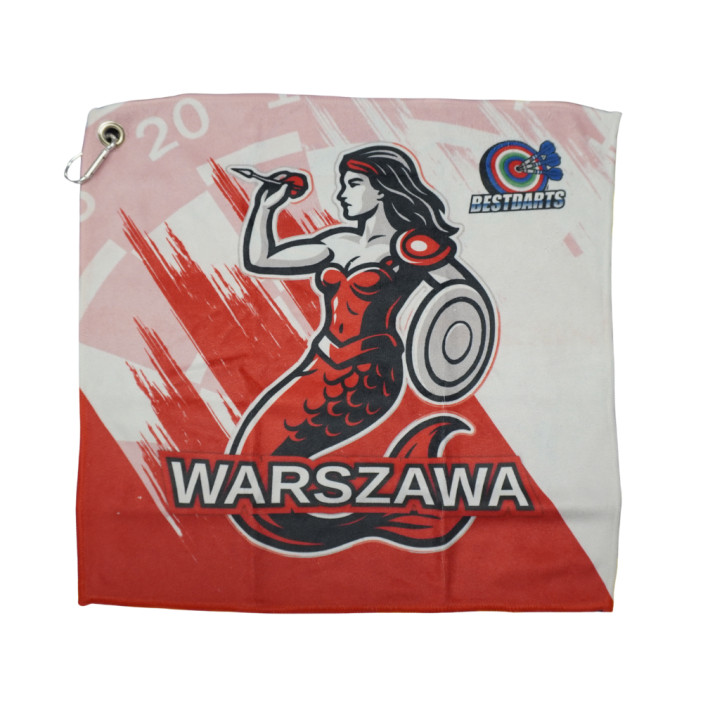 Ręcznik darterski z karabińczykiem BestDarts Warszawa 35x35cm 