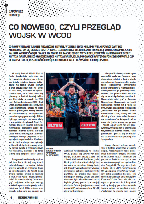 Przewodnik po PDC World Cup of Darts 2024