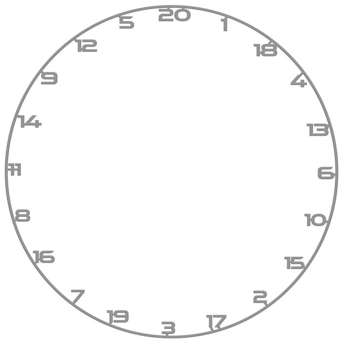 Ring numeryczny do tarczy do darta Bullet Szary