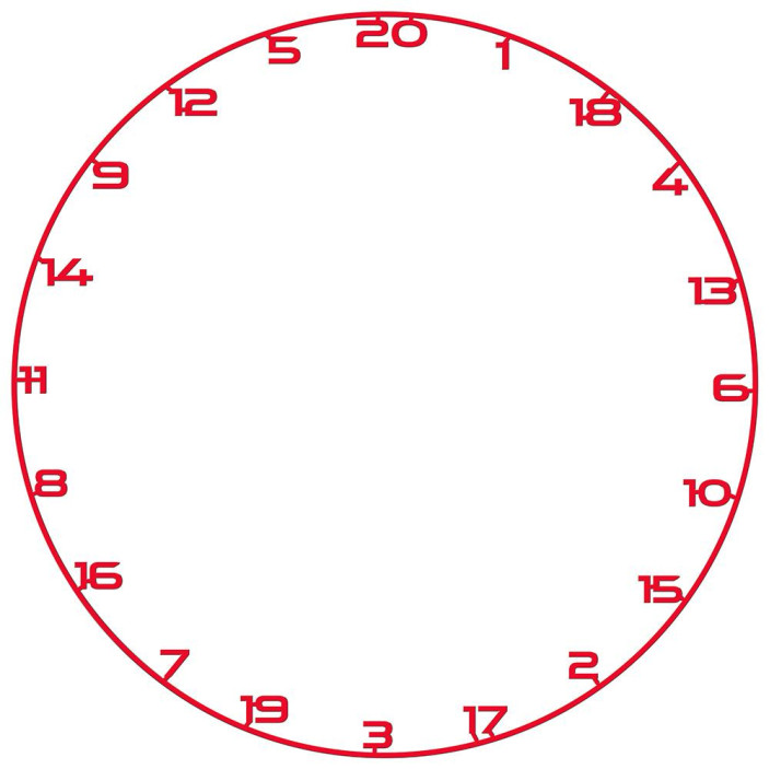 Ring numeryczny do tarczy do darta Bullet Czerwony