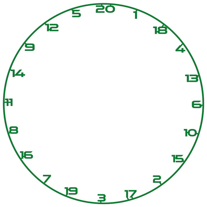 Ring numeryczny do tarczy do darta Bullet Zielony