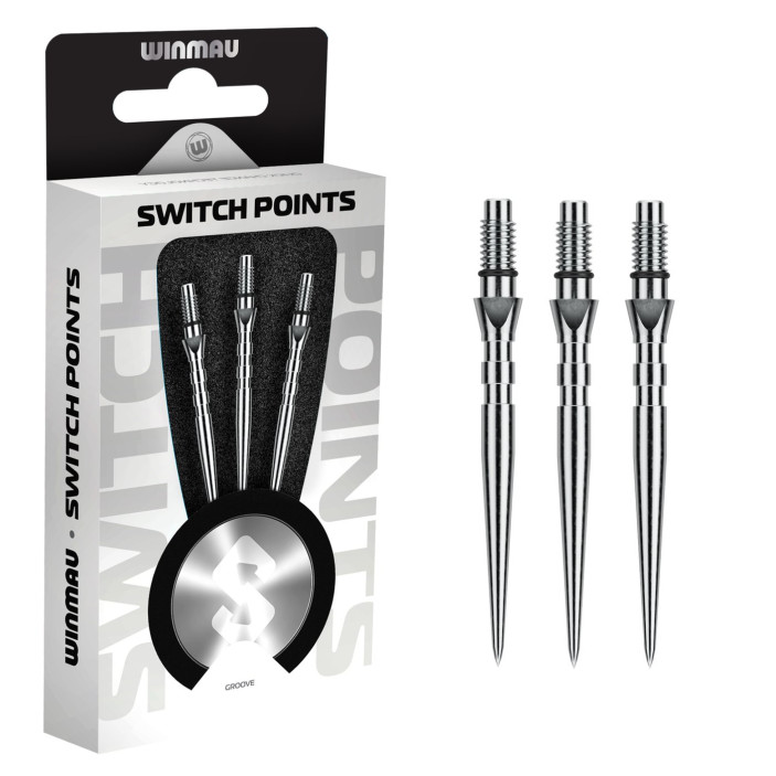 Groty Winmau Switch Point Srebrne nacinane groove Silver 30mm