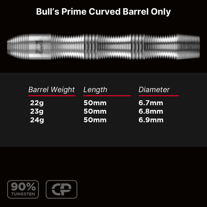 Barrele lotek do darta Bull's Prime Curved CP 90% 23g 