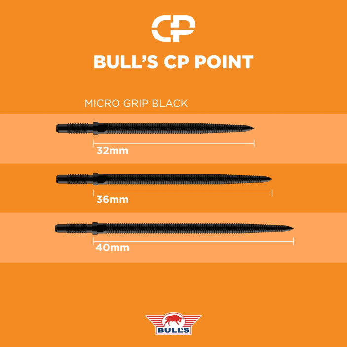 Groty Bull's Convertible Points Micro Grip Black 36mm