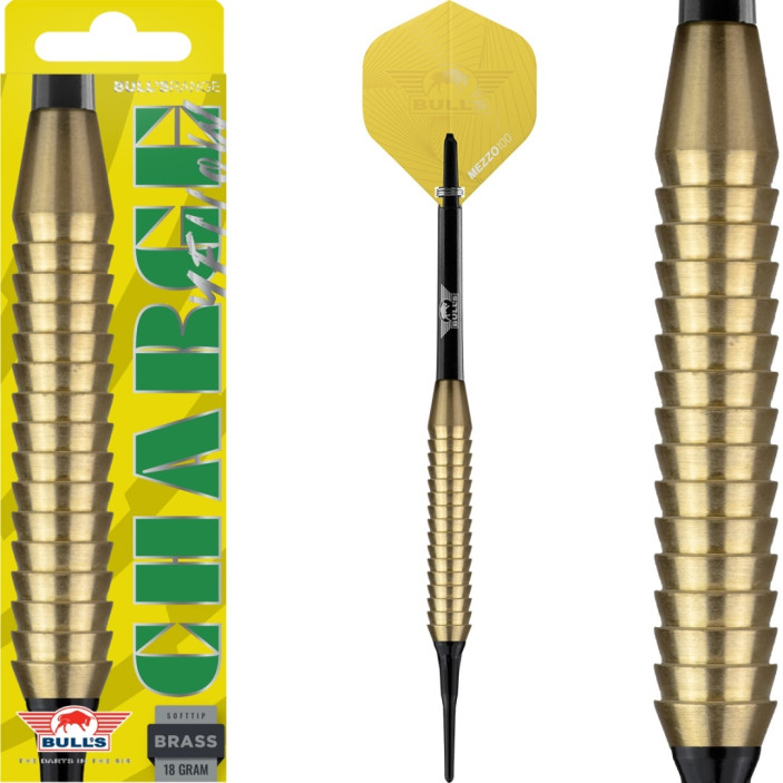 Rzutki do darta Bull's Charge Yellow Żółte Brass Soft 18 gram