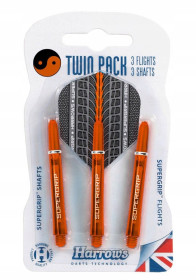 Zestaw shafty i piórka Harrows Twin Pack Orange