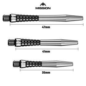 Shafty Aluminiowe Mission Atom13 Short Srebrne z Czarnym