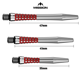 Shafty Aluminiowe Mission Atom13 Medium Srebrne z Czerwonym