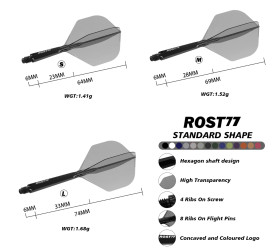 Shaft z piórkiem Cuesoul Rost77 Standard Solid Black Czarne Short