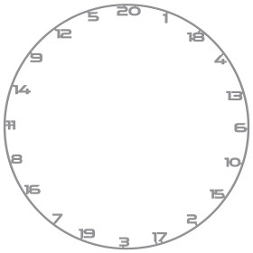 Ring numeryczny do tarczy do darta Bullet Szary